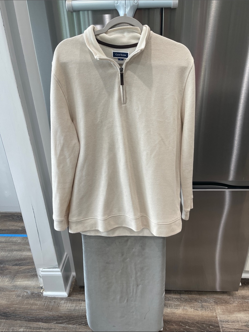 Club Room Off-White/Cream Quarter-Zip Pullover